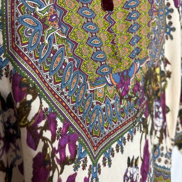 Soft Surroundings Paloma Floral Geometric Printed Velvet Tunic Top - Picture 7 of 10